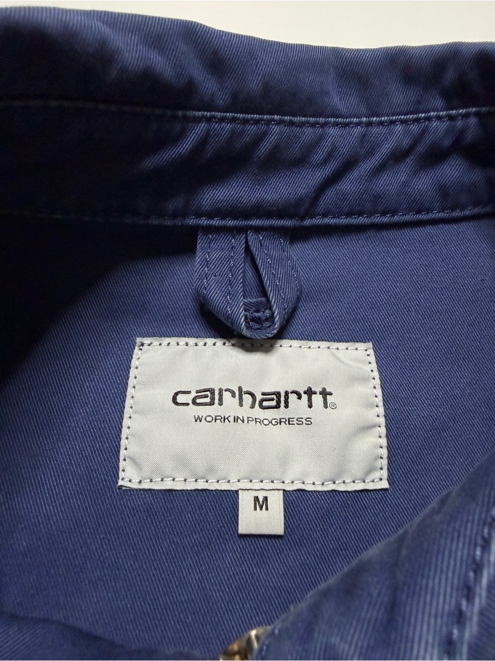 Carhartt WIP Cotton Madison Full Zip Jacket Mens Medium Navy Blue Embroidered - Picture 4 of 8